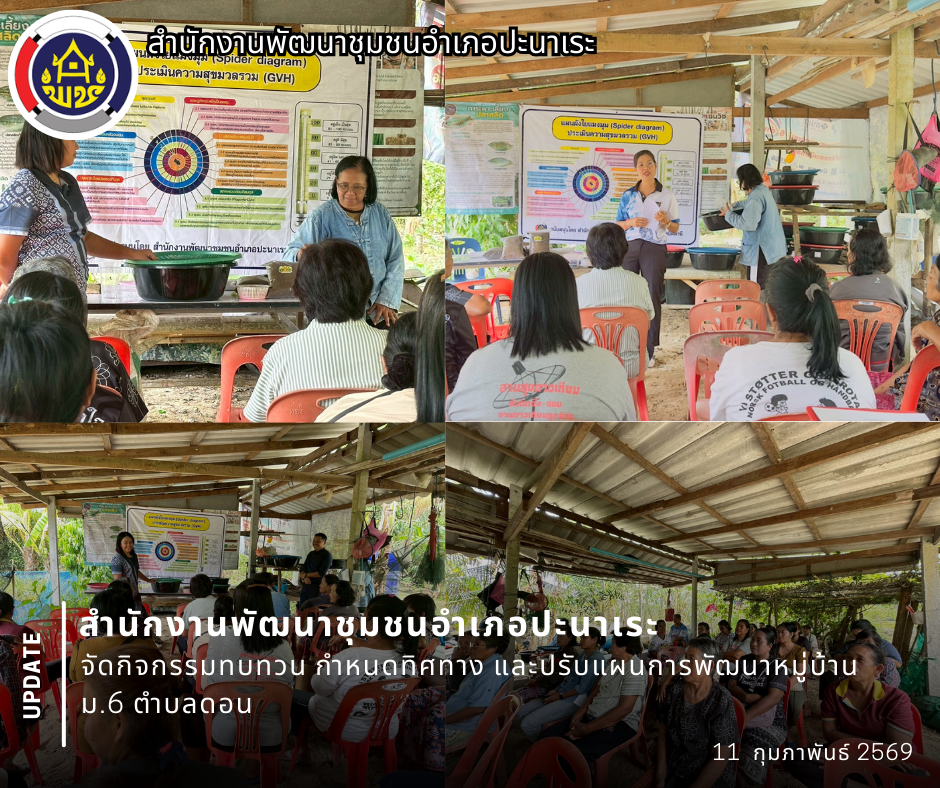 🌴พช.ปะนาเระ จัดกิจกรรมทบทวน กำหนดทิศทาง และปรับแผนการพัฒนาหมู่บ้าน ม.6 ตำบลดอน 🌴 